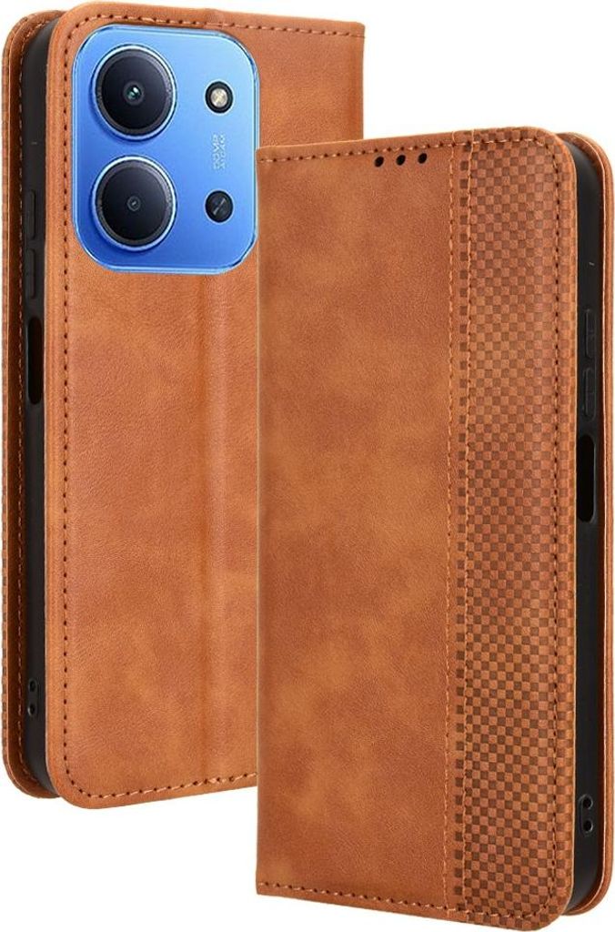 Xiaomi Redmi 15C Hülle - Coverup Vintage Style Klapphülle - Braun