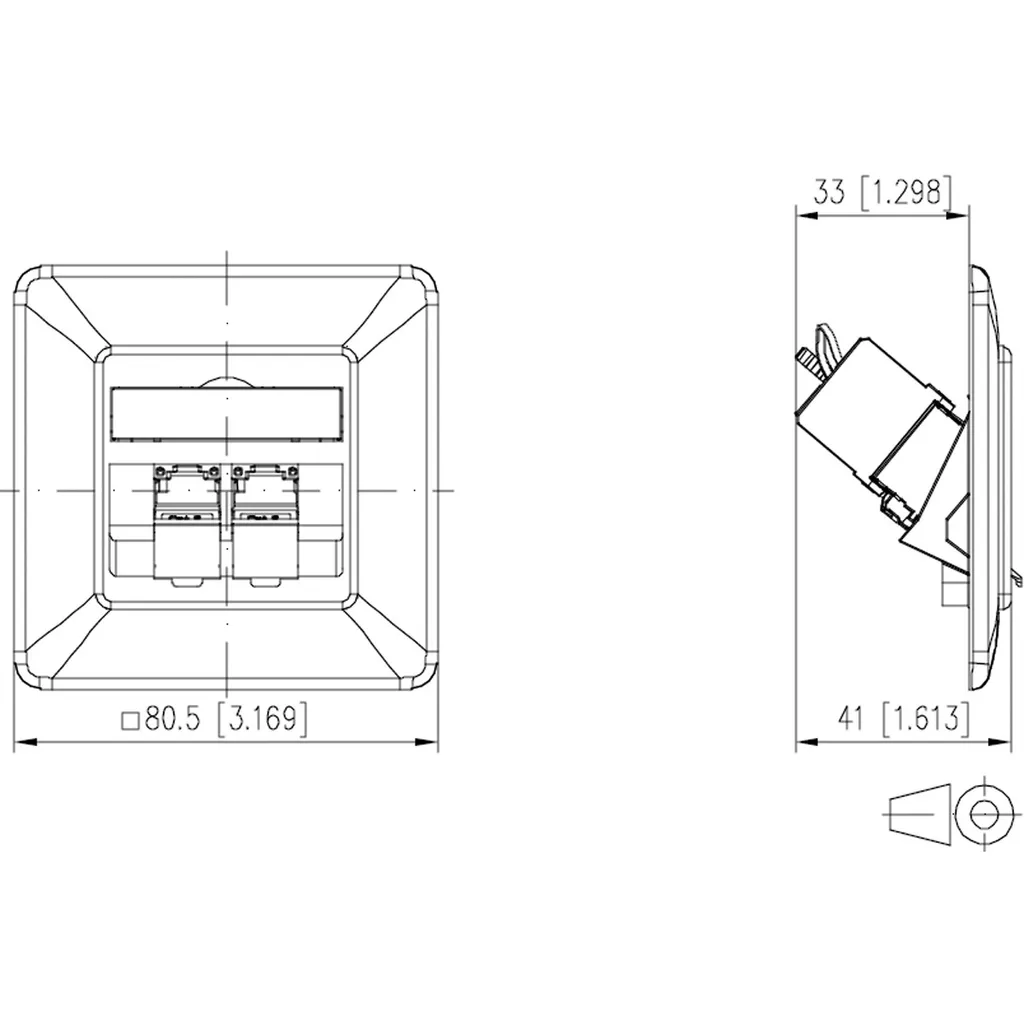 Prise RJ45 Cat6A METZ CONNECT blindée 130B11D21002-E débit 10G