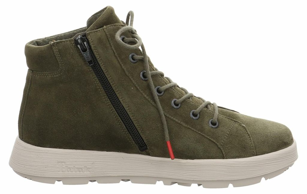 Think! COMODA Damen Stiefeletten Olivgrün hochgeschnitten mit dicker Profilsohle, flexibel