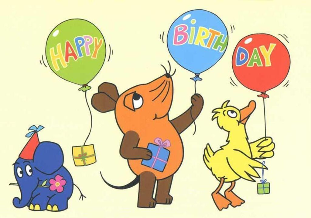 Postkarte "Sendung mit der Maus: Happy Birthday (Sendung mit der Maus)"