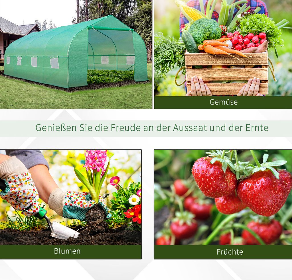 Outsunny Folien Gewächshaus Foliengewächshaus Treibhaus Produktbild 8