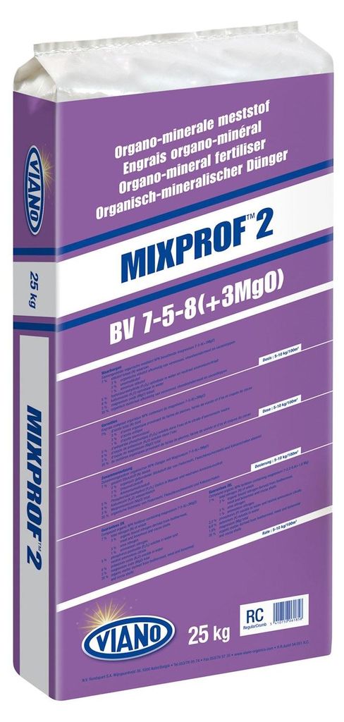 Viano Allround-Dünger - Mixprof 2 - 25kg - Bestellung >6 Säcke, Lieferung auf Palette (+1 Arbeitstag) - NPK 7-5-8 (+3MgO)