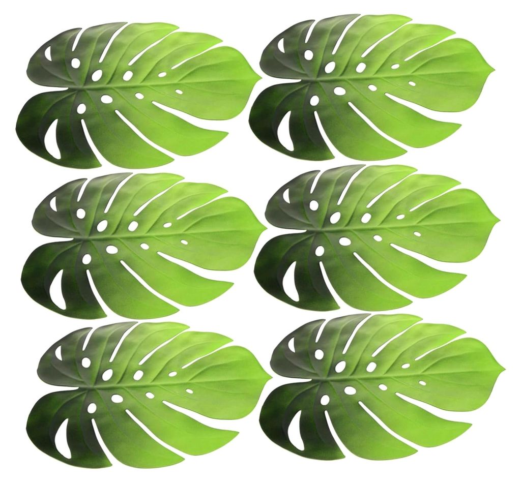6 Stück rutschfeste Eva Tischsets Monstera Blatt Hitzeschutz Isolieruntersetzer für Esstisch und Partydekoration