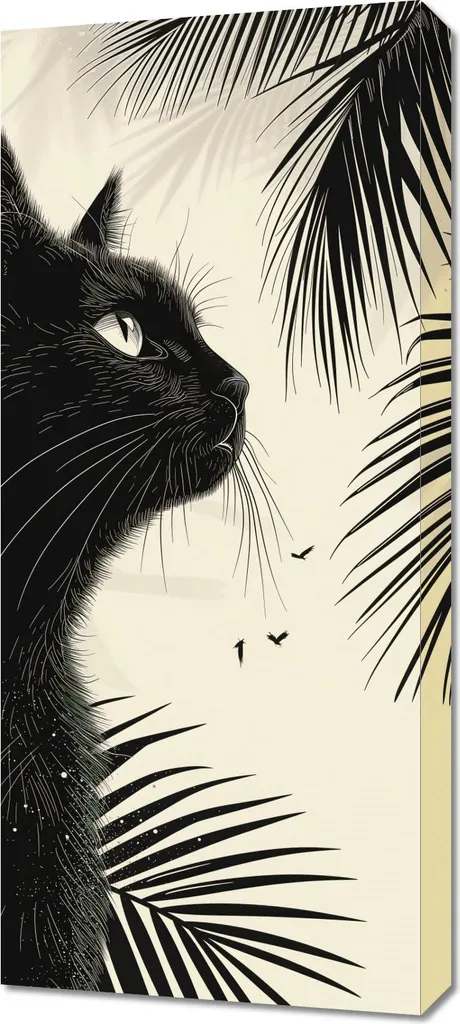 Tela Paesaggio Palme 40x90 - Quadro Relax Riflessione Acqua