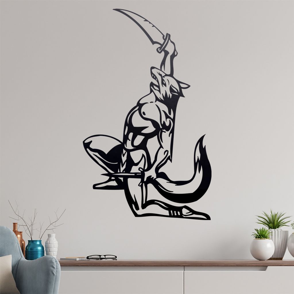 Fantasy Krieger Wandtattoo in 6 Größen - Wandaufkleber Wall Sticker - Dekoration, Küche, Wohnzimmer, Schlafzimmer, Badezimmer