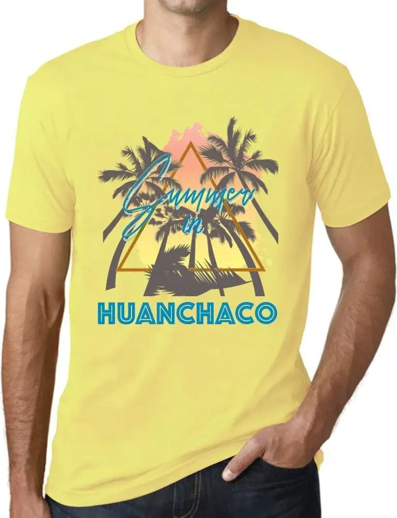 Herren Grafik T-Shirt Palmen Sonnenschein Sommer in Huanchaco – Palm, Sunshine, Summer In Huanchaco – Öko-Verantwortlich Vintage Jahrgang Kurzarm