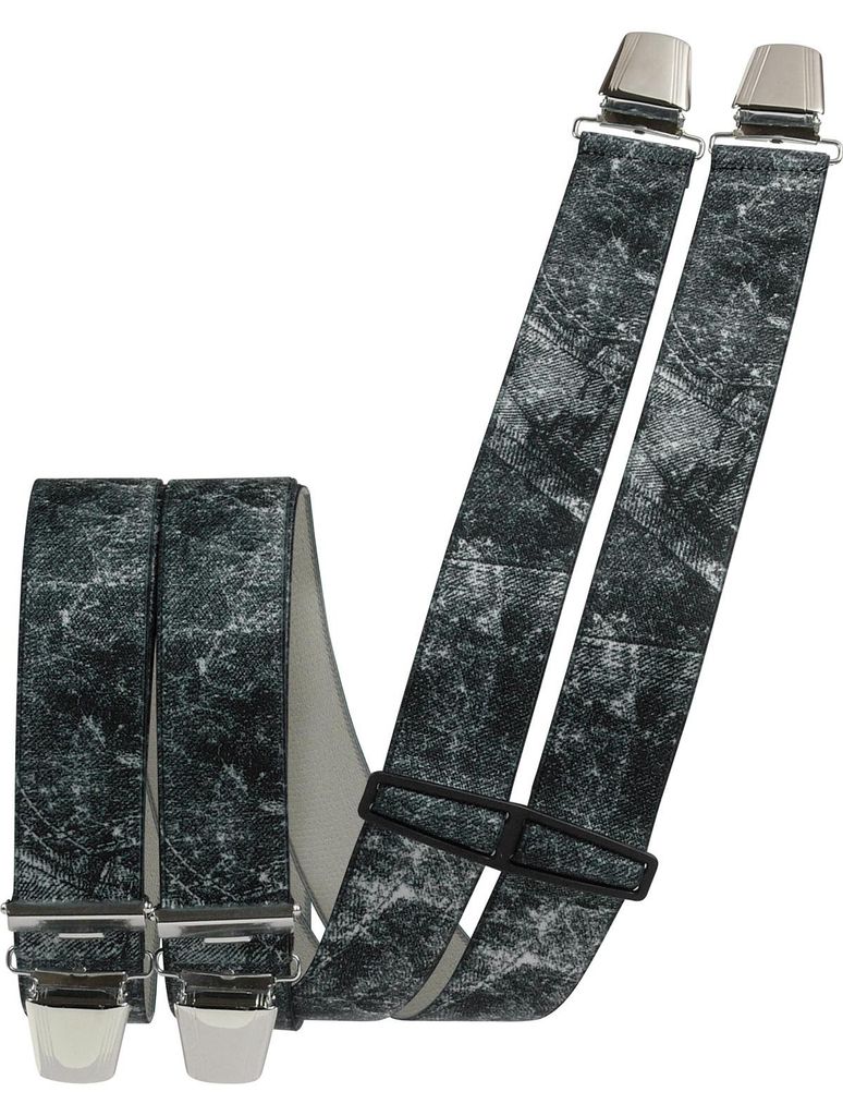 Hosenträger mit 4 Clips in 2 Jeans Farben Produktbild 