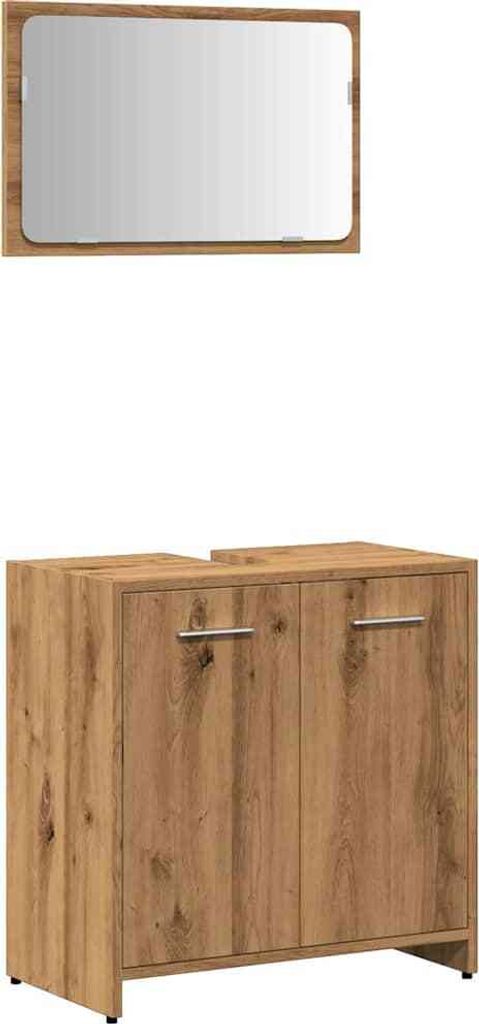 Badschrank mit Spiegel Artisan-Eiche Holzwerkstoff