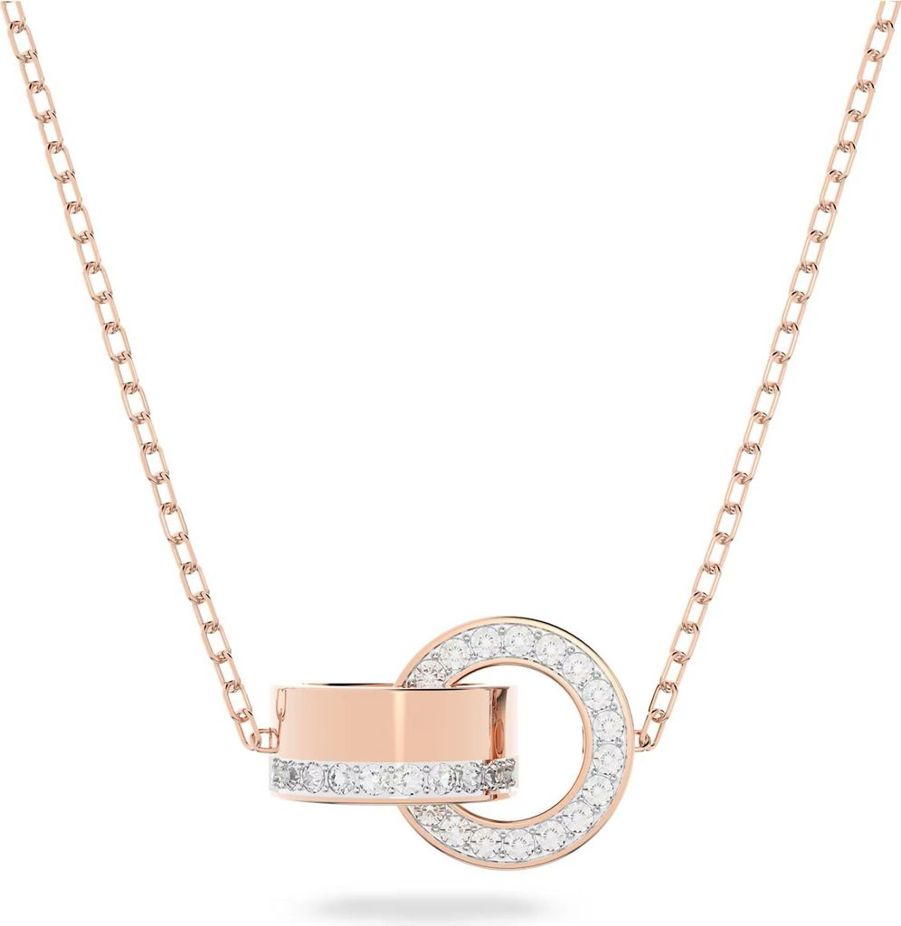 Swarovski Halskette Hollow Anhänger, Weiß, Roségold, Produktbild 
