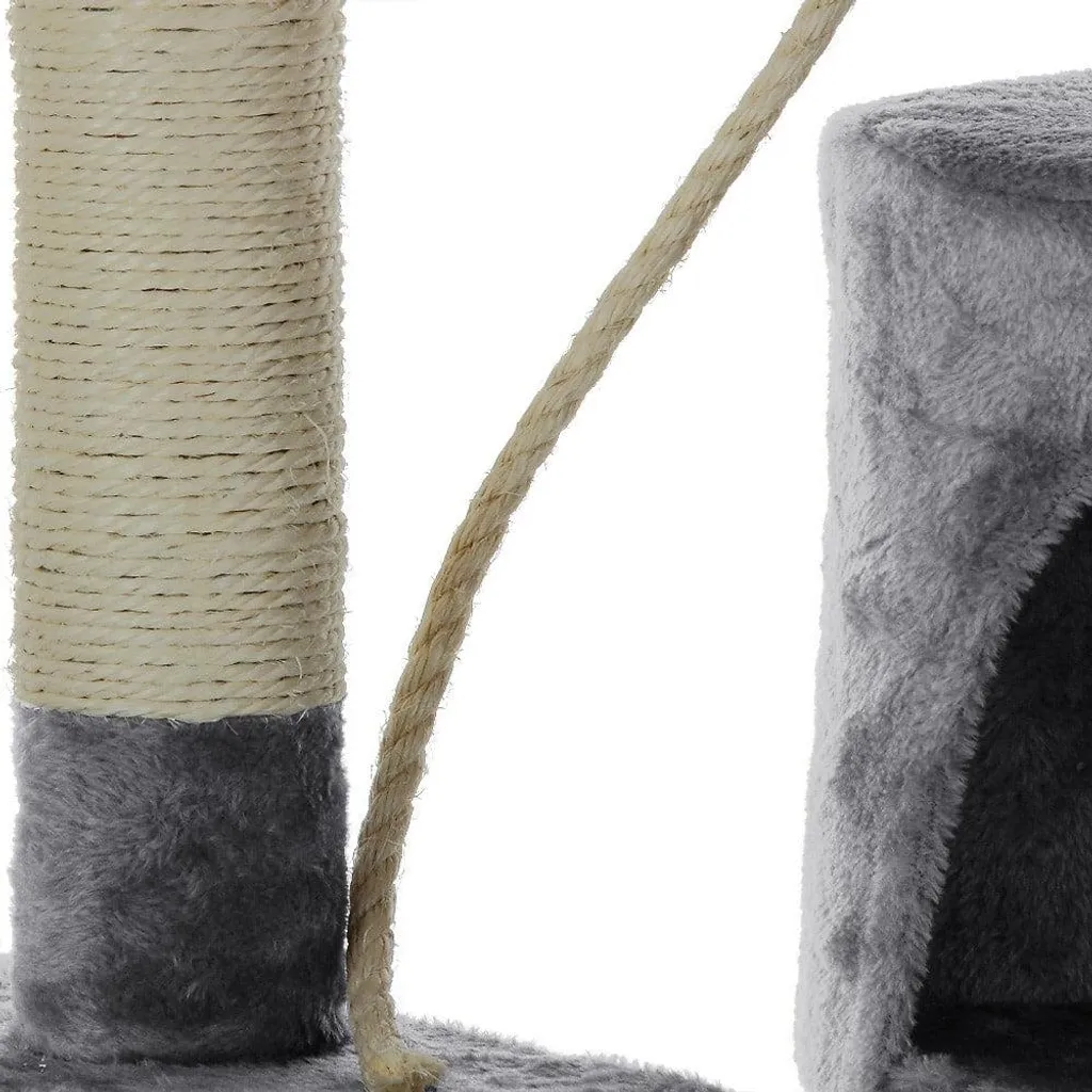 Arbre à chat avec 3 plateformes et cachette, Gris Clair - Modèle AL75