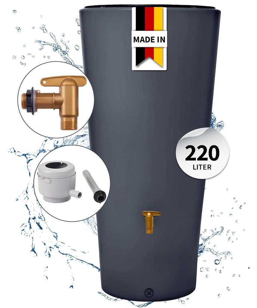 4rain VASO 2in1 regenton 220 L graphite grey incl. Productafbeelding  AI-gegenereerde afbeelding