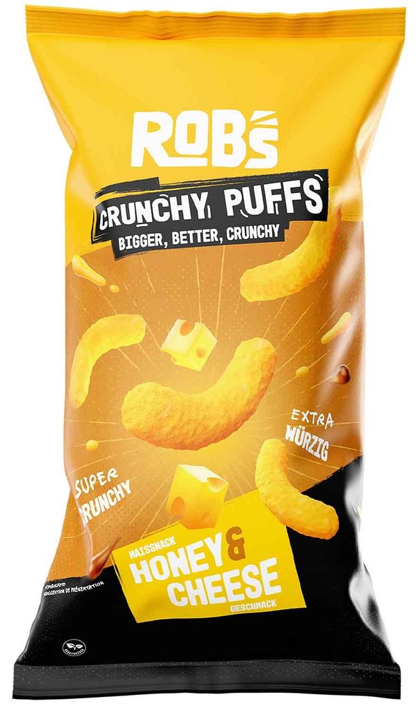 Rob's Crunchy Puffs Honey & Cheese 130g Produktbild 