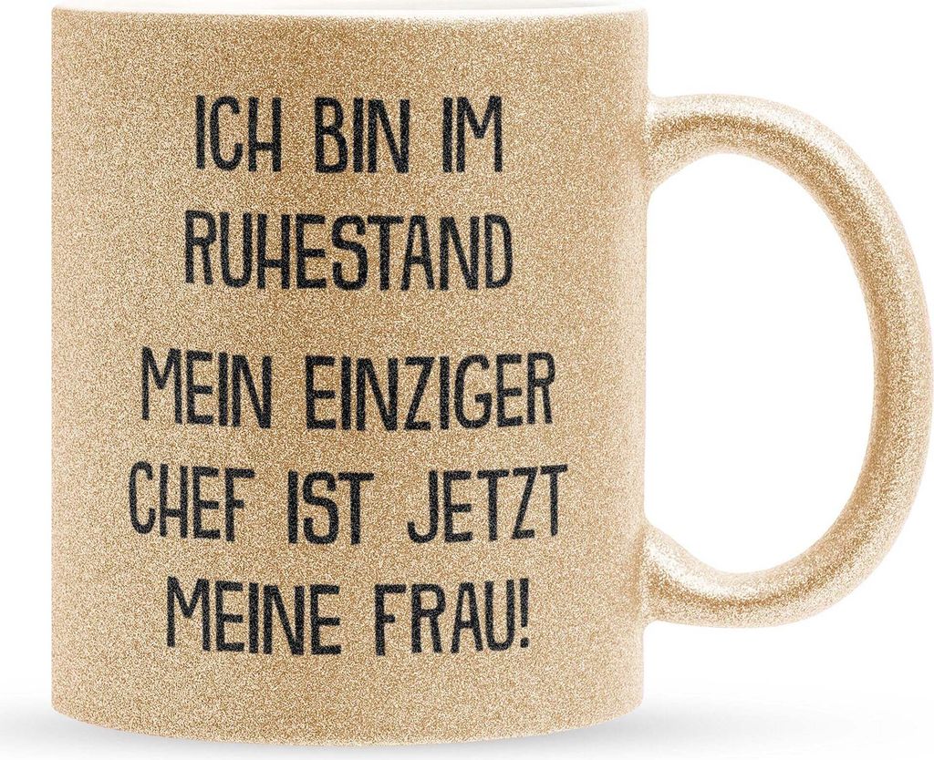 22Feels Glitzertasse Gold Renteneintritt Geschenk Männer Rentner Wichteln Secret Santa Ruhestand Rente Arbeitskollege Abschied Kaffeetasse Herren ...