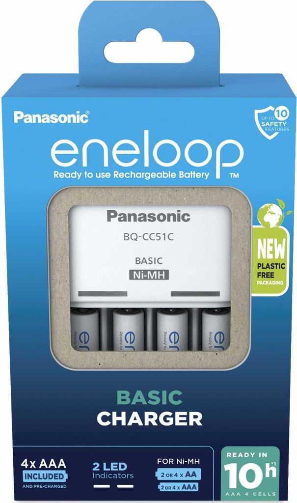 Panasonic Eneloop Basic Charger BQ-CC51 incl. 4xAAA Image du produit 