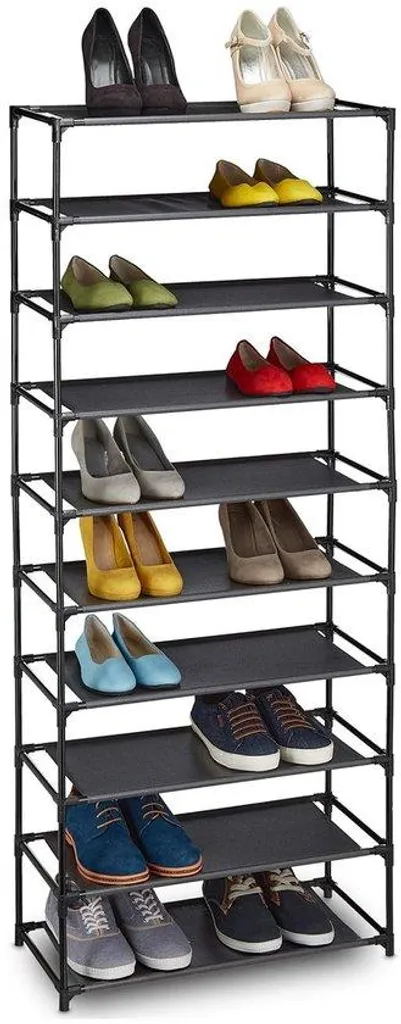 Fini le désordre : Étagère chaussures 30 paires noire 150x62x28 cm polaire