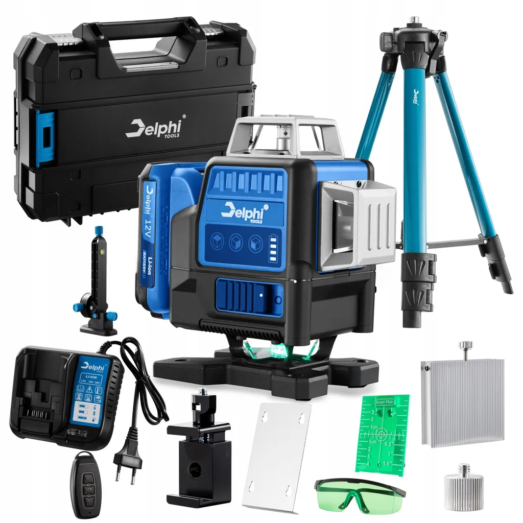 Niveau Laser de Chantier 360 Degrés 16 Lignes Vertes Pack Complet Pro