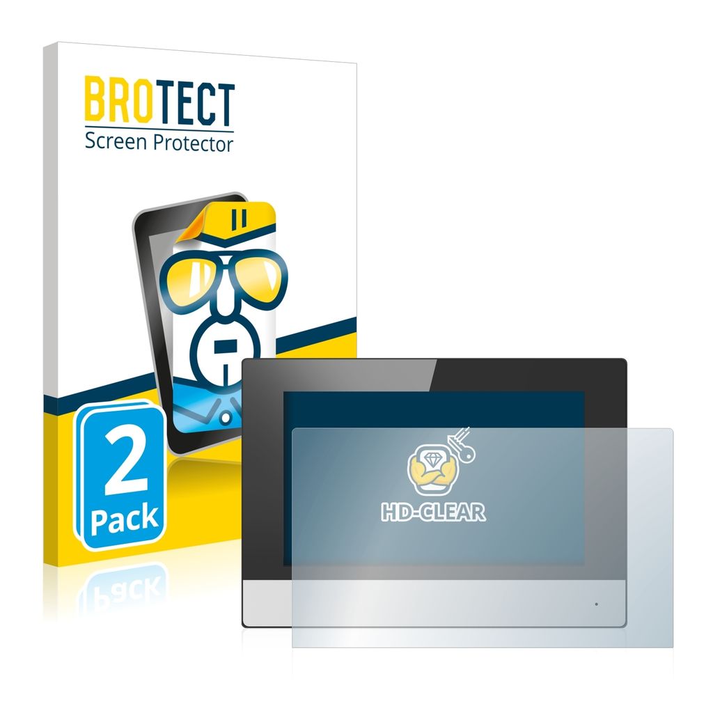 2x Für Hikvision DS-KH6320-WTE2 (Innenstation) Schutzfolie BROTECT Displayschutz Display Schutz Folie Klar Transparent