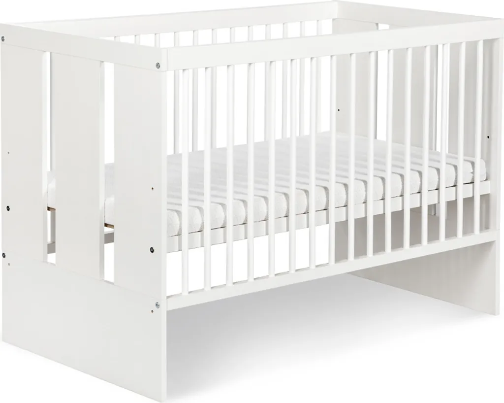 Lit enfant 60x120 REVI blanc : sommeil sécurisé et montage facilité