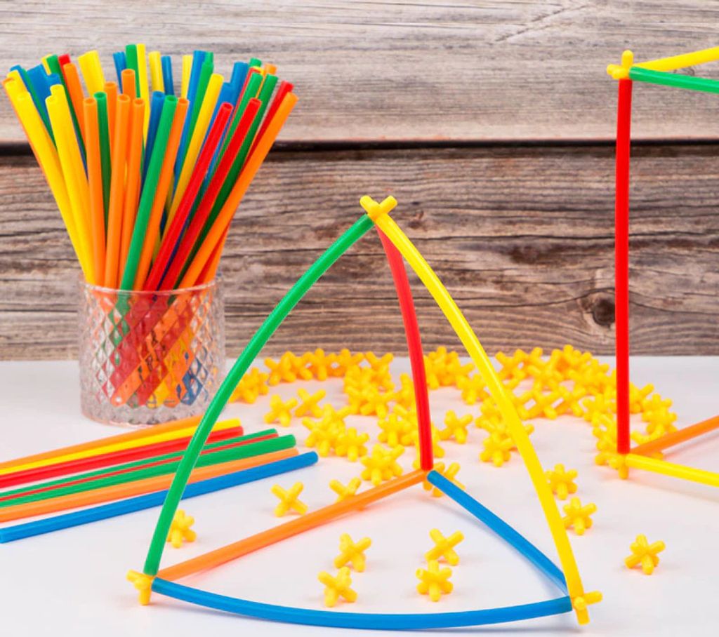 400stk Strohhalme Bausteine Set Lernspielzeug ab 3 Jahren Produktbild 5