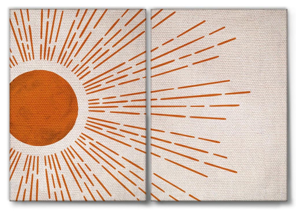 Giallobus - Moderne Zusammenfassung - Suntimes White 2 - Giallobus - 204x140cm | 2pz. x 100x140cm - Bild - Leinwand