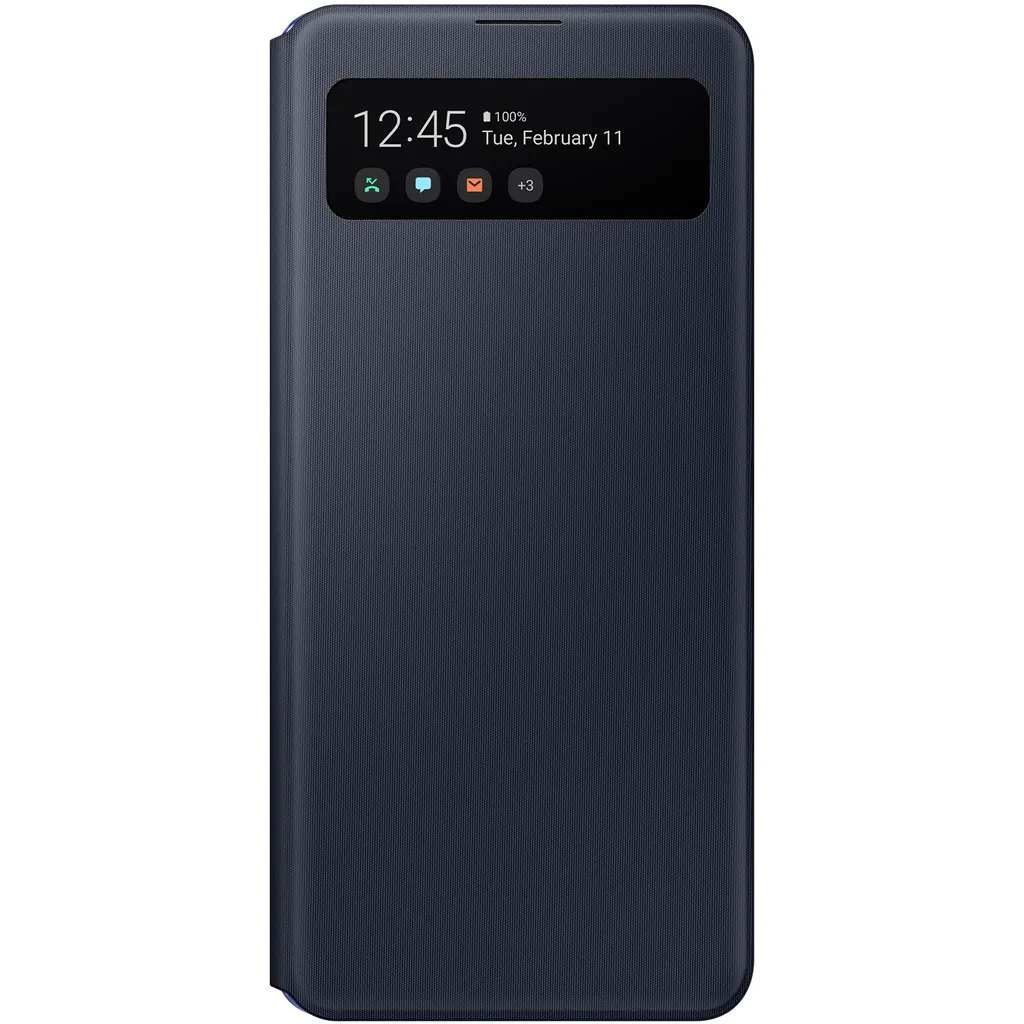 SAMSUNG EF-EA415PB Étui S View Wallet Noir pour Galaxy A41 d'Origine