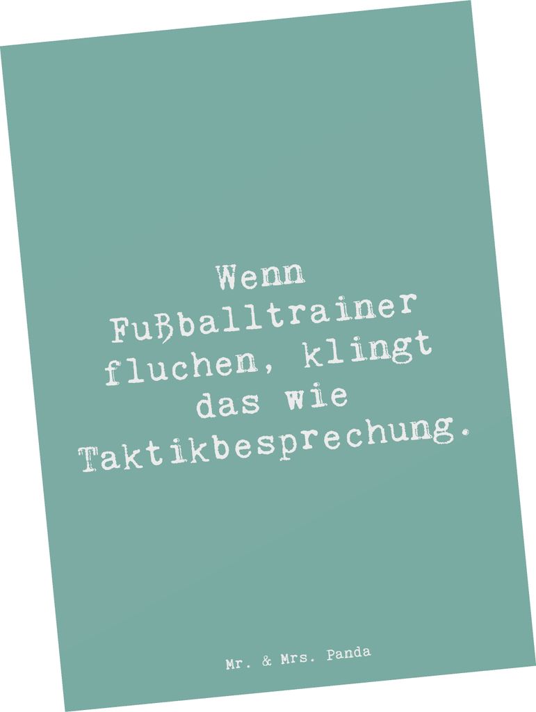 Mr. & Mrs. Panda Postkarte Spruch Fußballtrainer Taktik - Produktbild 