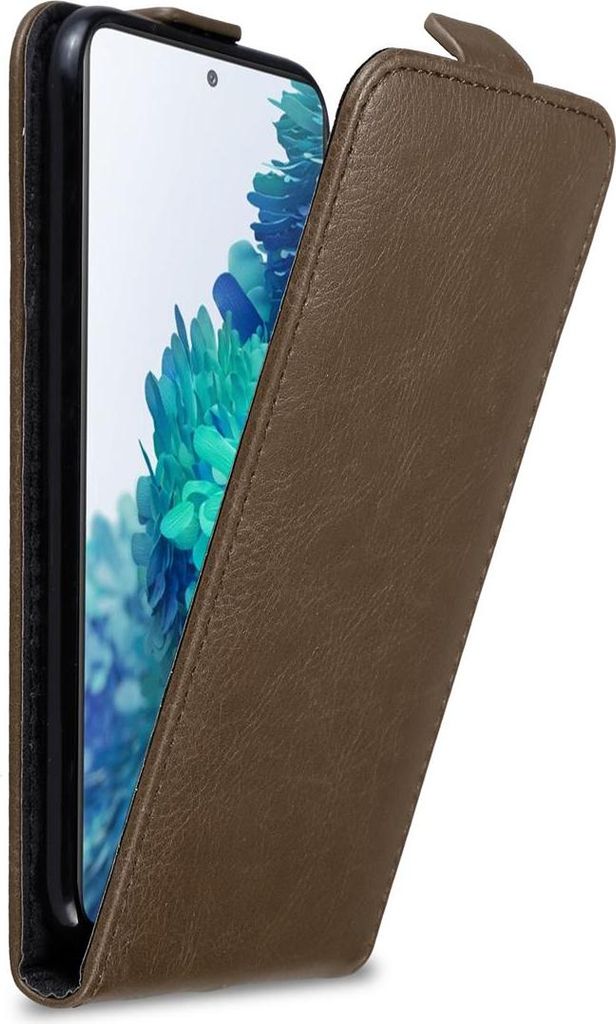 Cadorabo Hülle für Samsung Galaxy S20 FE Schutz Hülle in Braun Flip Etui Handyhülle Case Cover