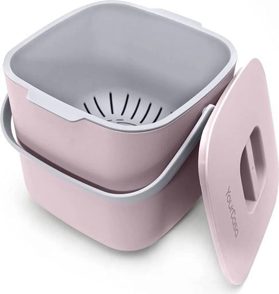 Petit composteur de cuisine 7L avec seau amovible et couvercle anti-odeur