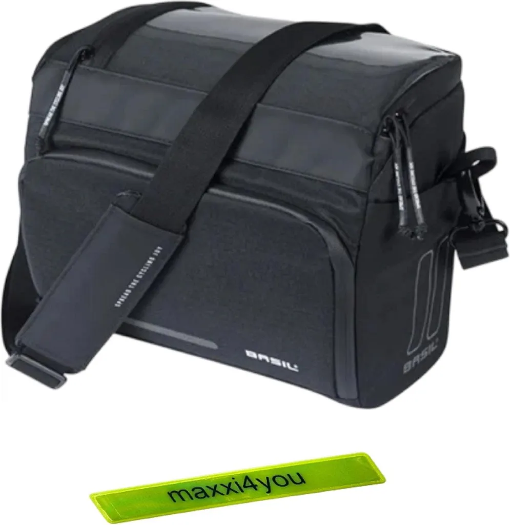 Sacoche de vélo pour guidon Basil Move 7-8L noire haute visibilité vélo