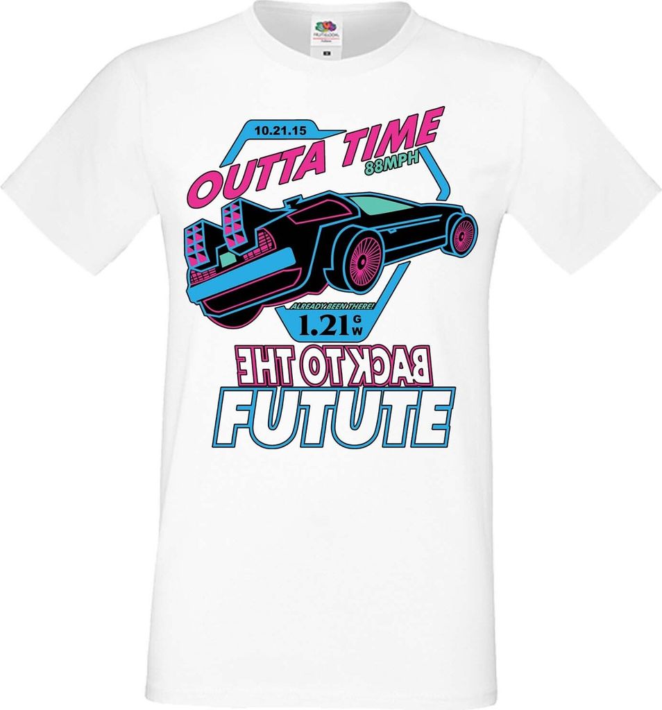 Herren T-Shirt Anime Manga Back To The Future, Man 3XL / Weiß