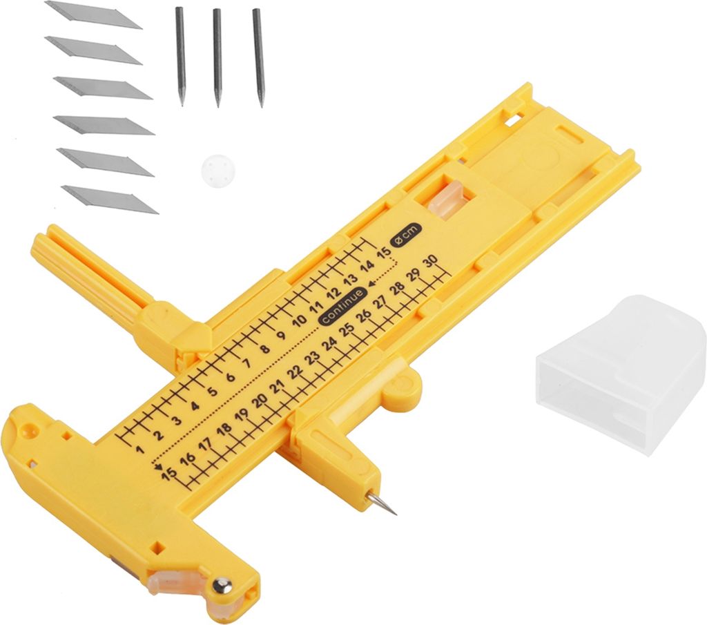 Rotary-Kreisschneider für Papier & Leder, Kompass-Cutter, Handwerkzeug, gelb