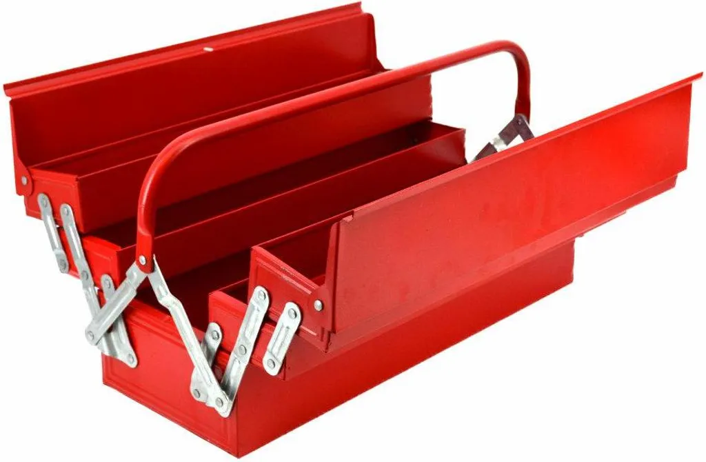 Awtools Boîte à Outils en Métal 5 Compartiments 430x200x200mm Robuste - 2