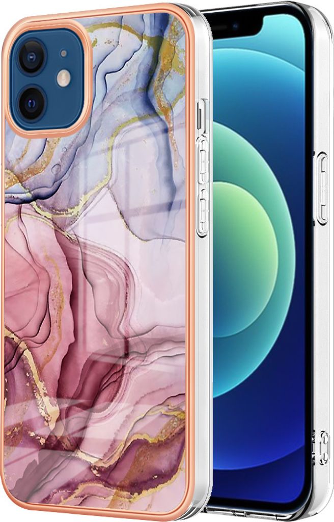 iPhone 12 / 12 Pro Hülle, Muster Dünn TPU Silikon Stoßdämpfer Bumper Schutzhülle für iPhone 12 / iPhone 12 Pro Rosa