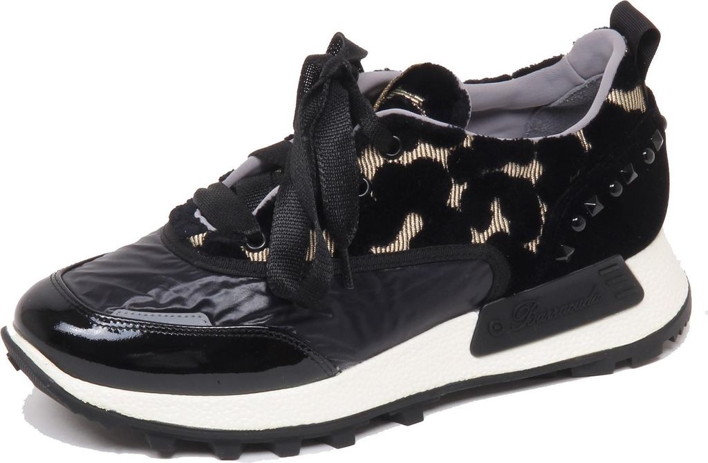 F4390 sneaker donna tissue/velvet BARRACUDA scarpe black/gold shoe woman