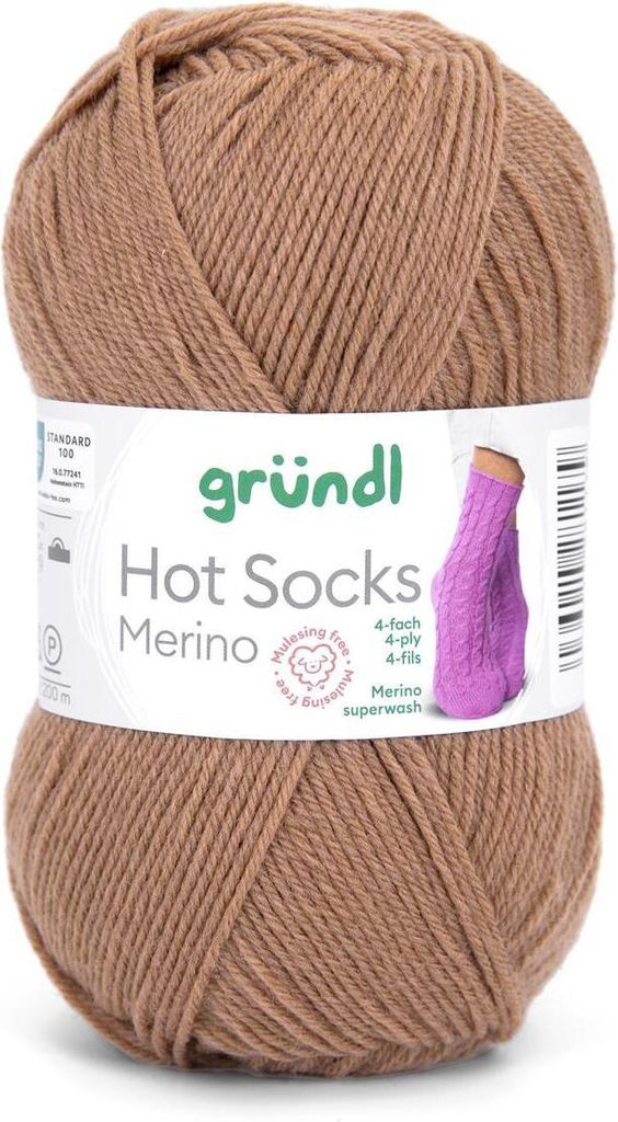 Gründl Hot Socks Merino 50 g/200 m 4-fädig uni 75 % Schurwolle(Merino) /25% Polyamid 23 camel