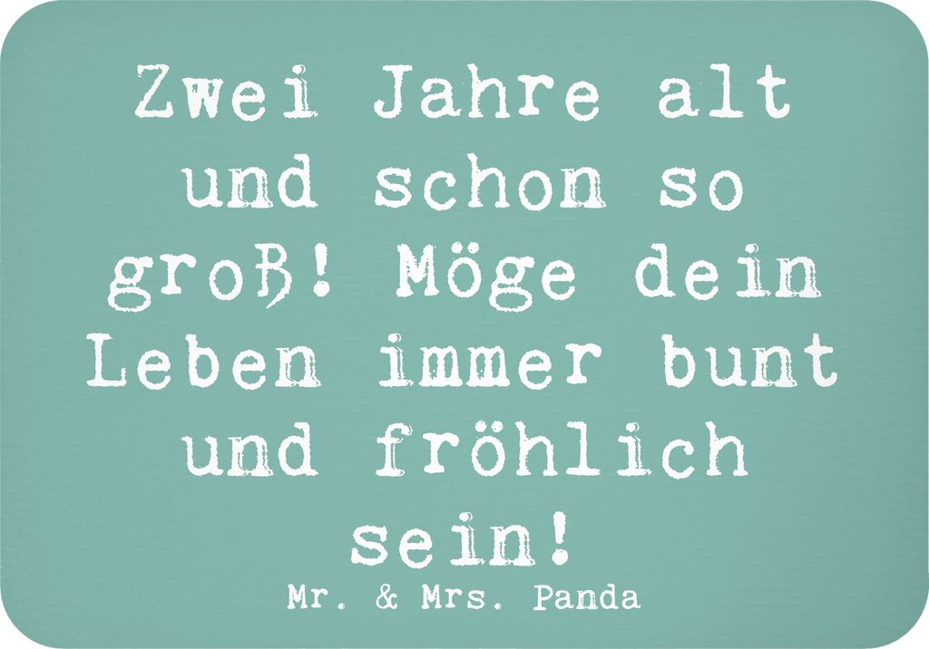 Mr. & Mrs. Panda magnet Spruch 2. Geburtstag - Meeresbrise - Geschenk, tafelmagnet, wachsendes Kind, Geburtstagsdeko, Happy Birthday, bunt und frö...