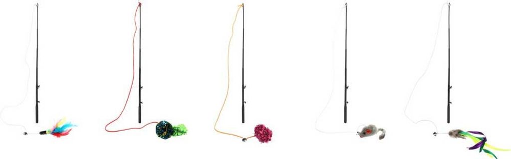 Canne à pêche pour chat, 30 cm, assortiment Image du produit 