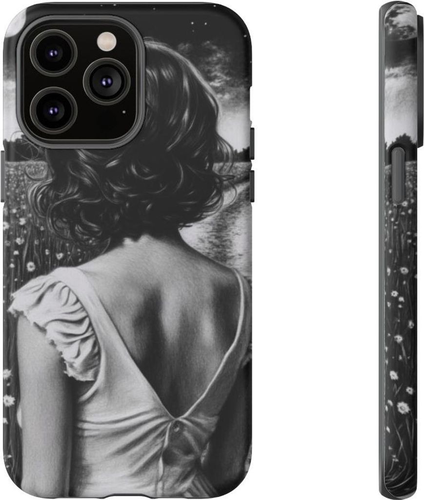 Frau im weißen Nachthemd im Mondlicht – Hülle Kompatibel mit iPhone 14 Pro Max