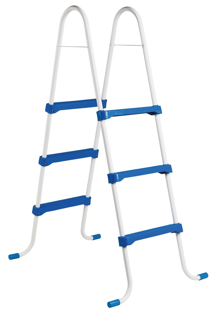 myPOOL Stahlrohrleiter 0,90 m 2x3 Stufen Normkonform Produktbild 