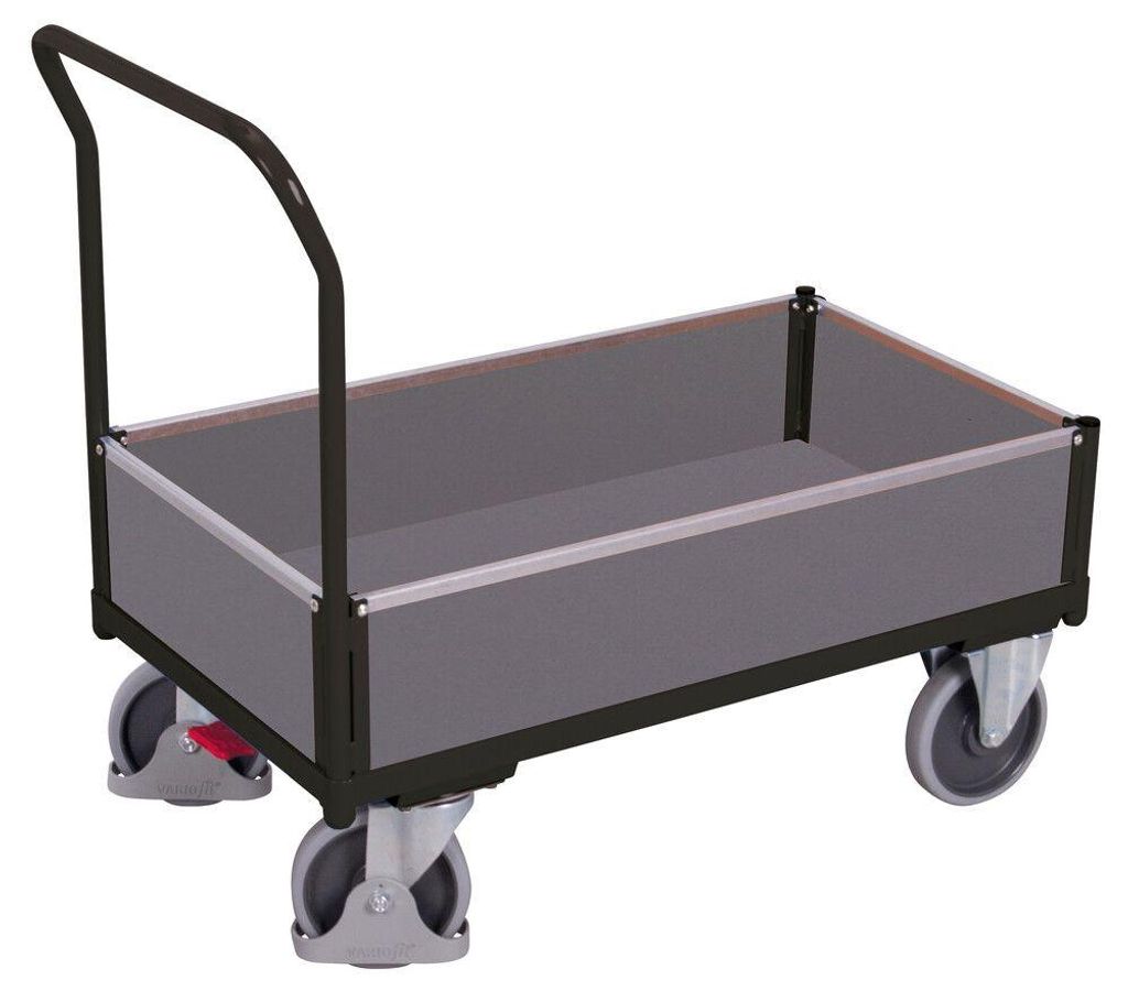 VARIOfit Kastenwagen mit 4 Holzwänden 1210x750mm Anthrazitgrau RAL 7016