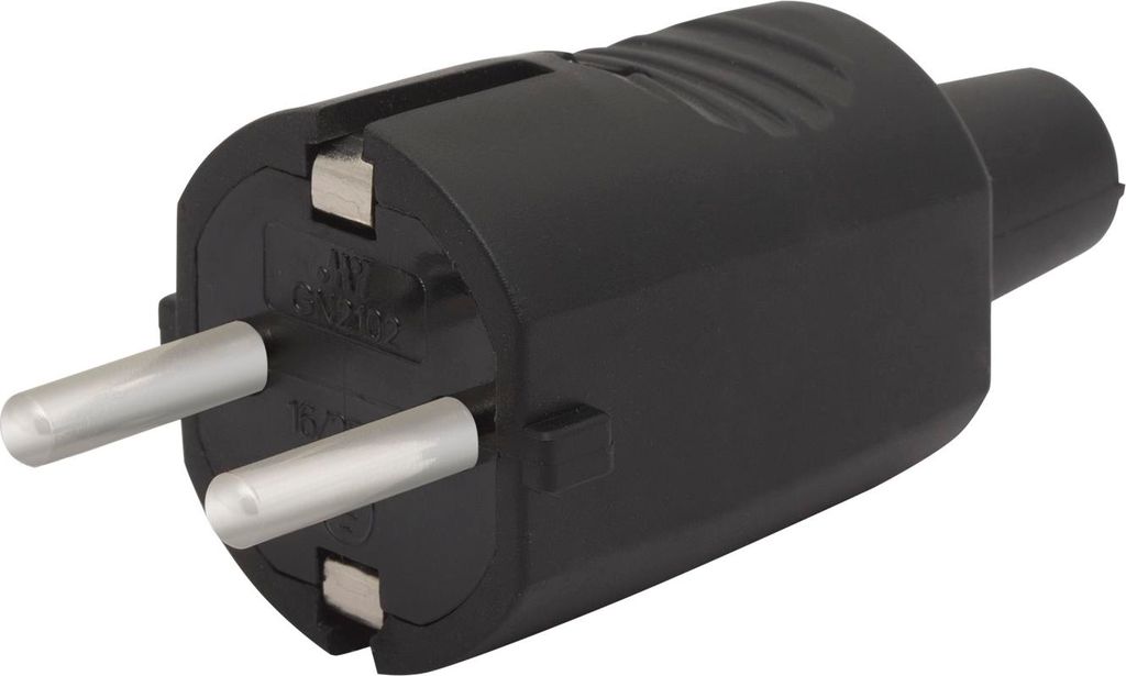 Schwarzer Inline-Stecker – Lose Inline-Netzstecker – Netzstecker 230 V 16 A – Montagestecker für Kabelverbindungen und elektrische Geräte [...
