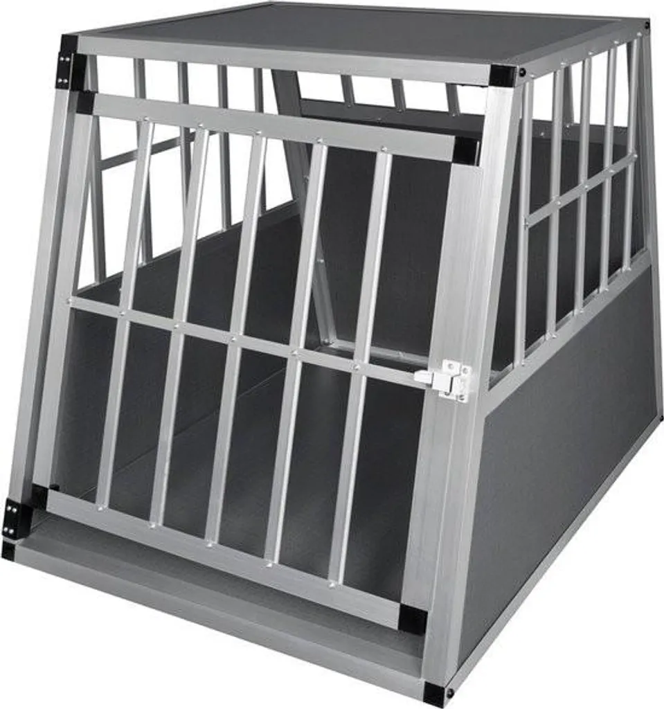 Caisse de transport alu et MDF pour grand chien Gris - Design 85 cm