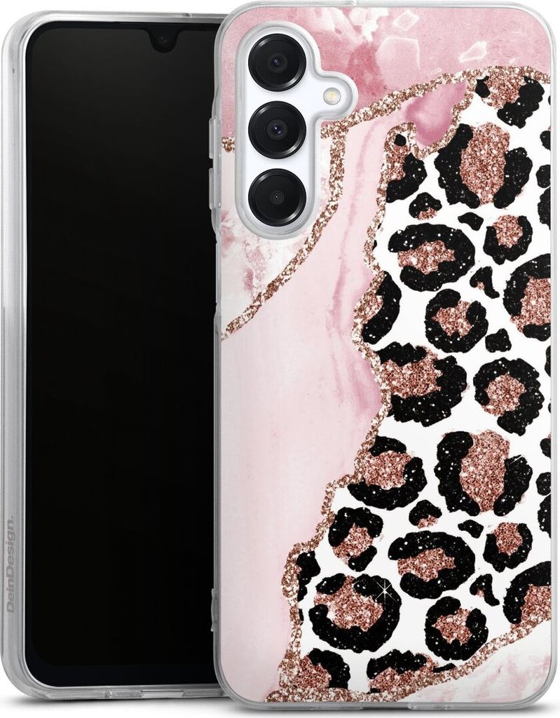 DeinDesign Handyhülle für Samsung Galaxy A16 4G Silikon Hülle Case Smartphone Schutzhülle Glitzer Look Leopard Marmor