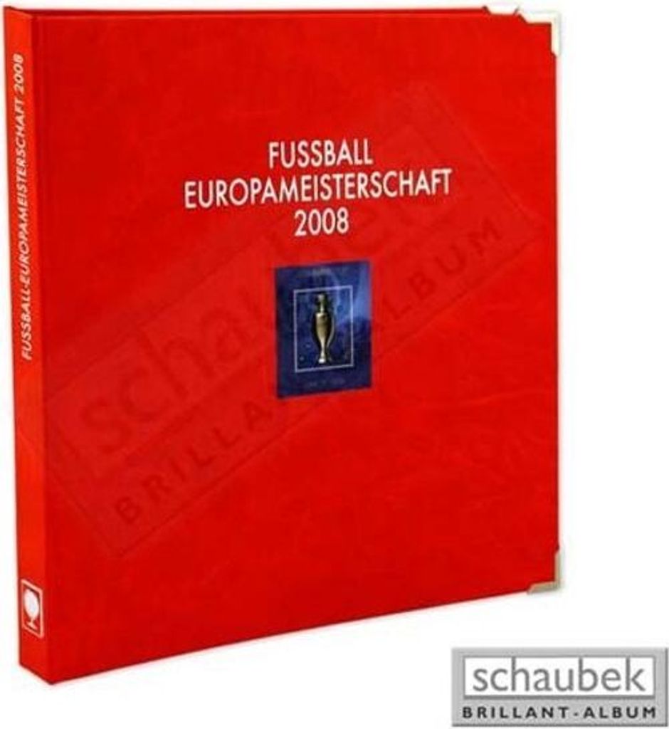 Schaubek A-EM08 Album Fussball Europameisterschaft 2008 13 farbige Seiten im Kunstleder-Schraubbinder