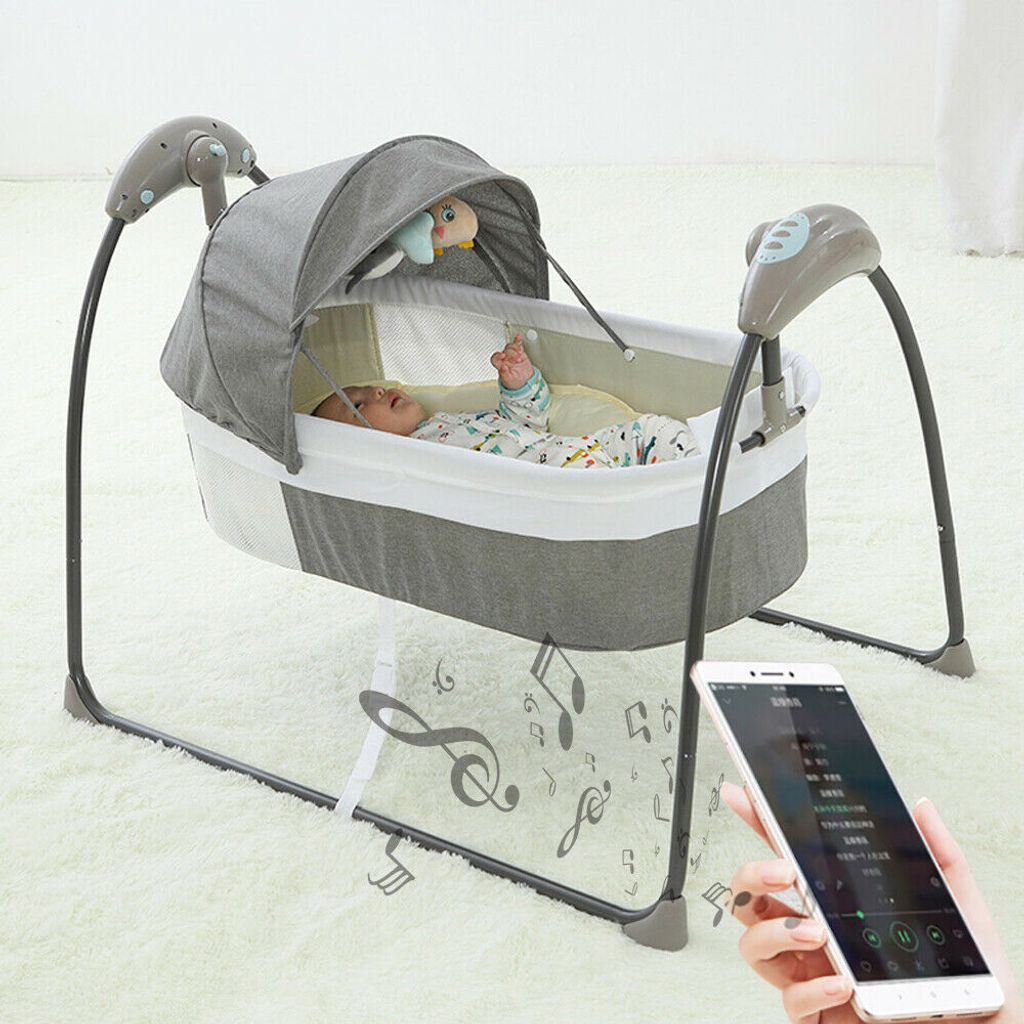 Elektrische Babyschaukel Automatische Babywippe Babybett Babywiege+Musik+BT+USB 
