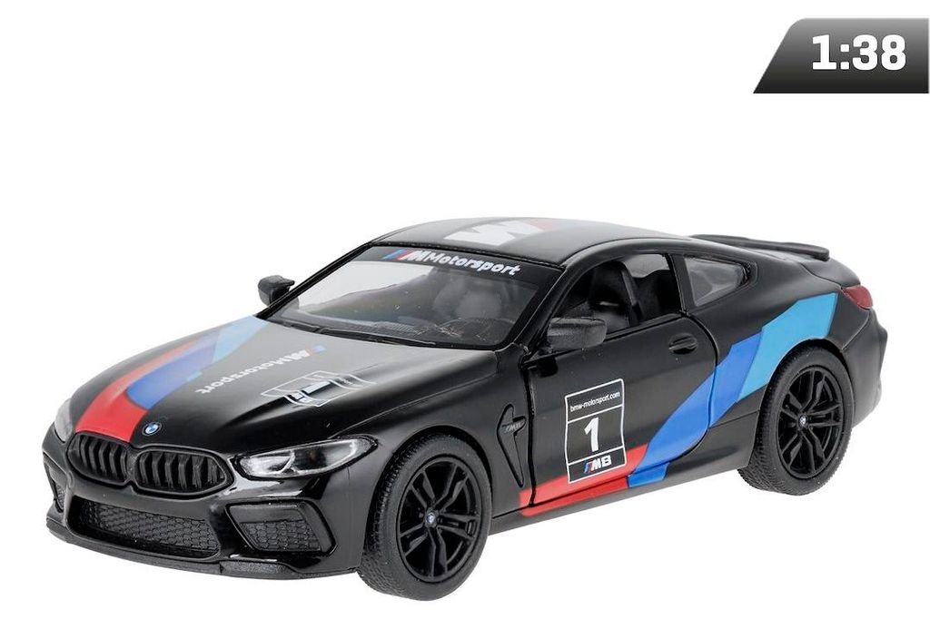 Modello in scala 1:38, BMW M8 Competition Coupé, nero Immagine del prodotto 