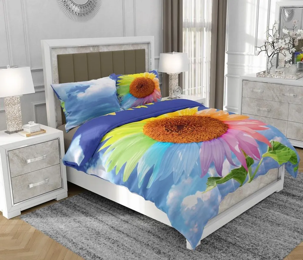 Secgo Set Biancheria Da Letto Matrimoniale In Puro Cotone - Copripiumino Leggero Reversibile 152x218 Cm + 2 Federe - Tra Punta Morbida