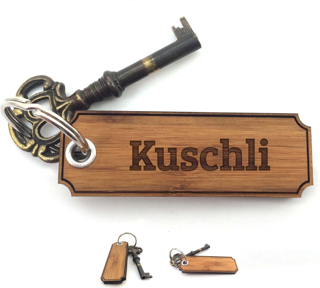 Mr. & Mrs. Panda Schlüssel Anhänger Kuschli - Bambus - Geschenk, Gravur, glücksbringer, für tasche, Schenken, Geschenke, holz, Damen Schlüssel...