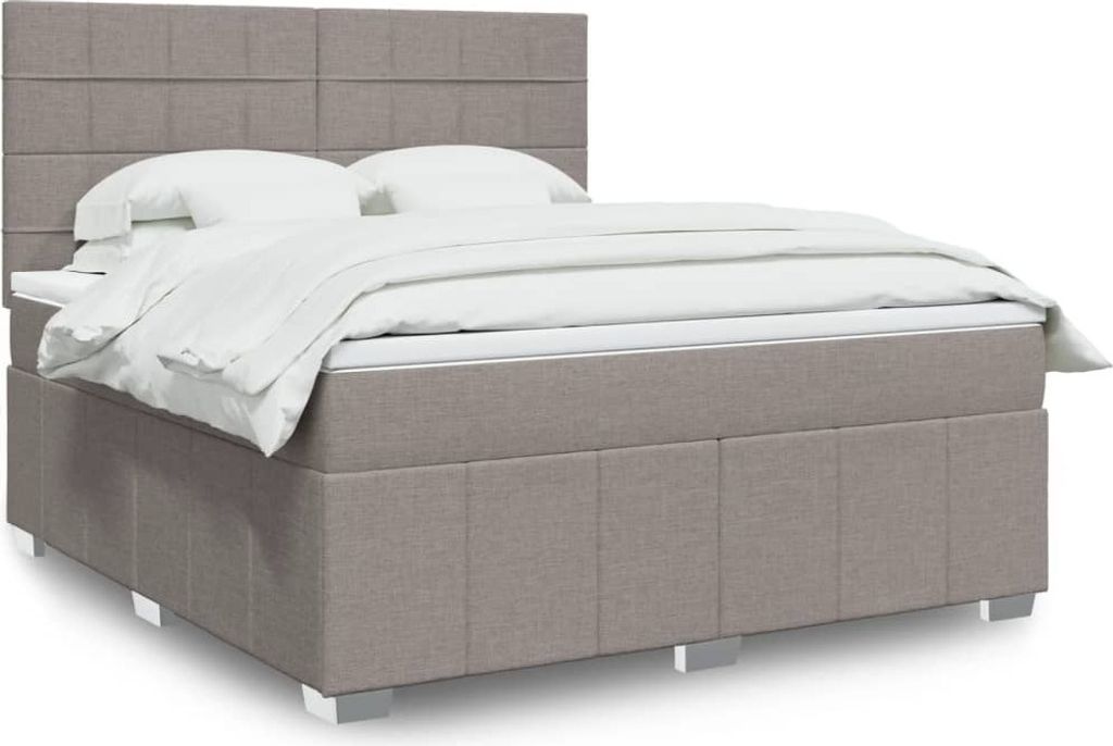Maison Exclusive - Boxspringbett mit Matratze Taupe 180x200 cm Stoff