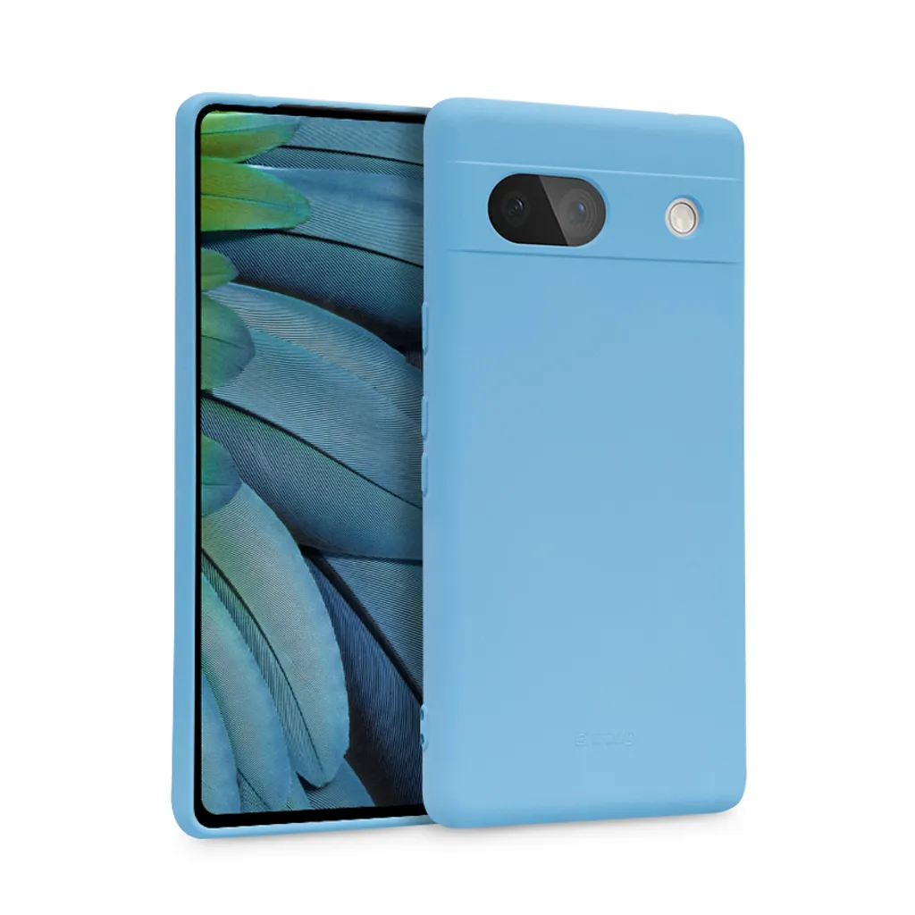 Étui Bleu Google Pixel 7A Crong Color - Silicone Liquide Soft Touch